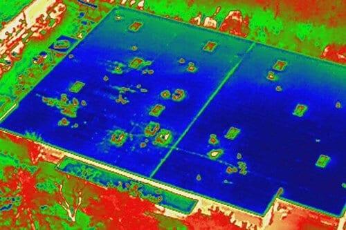 TPO roof state-of-art thermography for insulation and roof heat efficiency